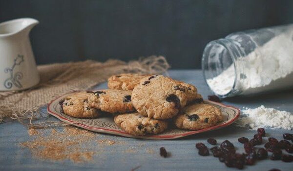 Cookies so sušenými brusnicami